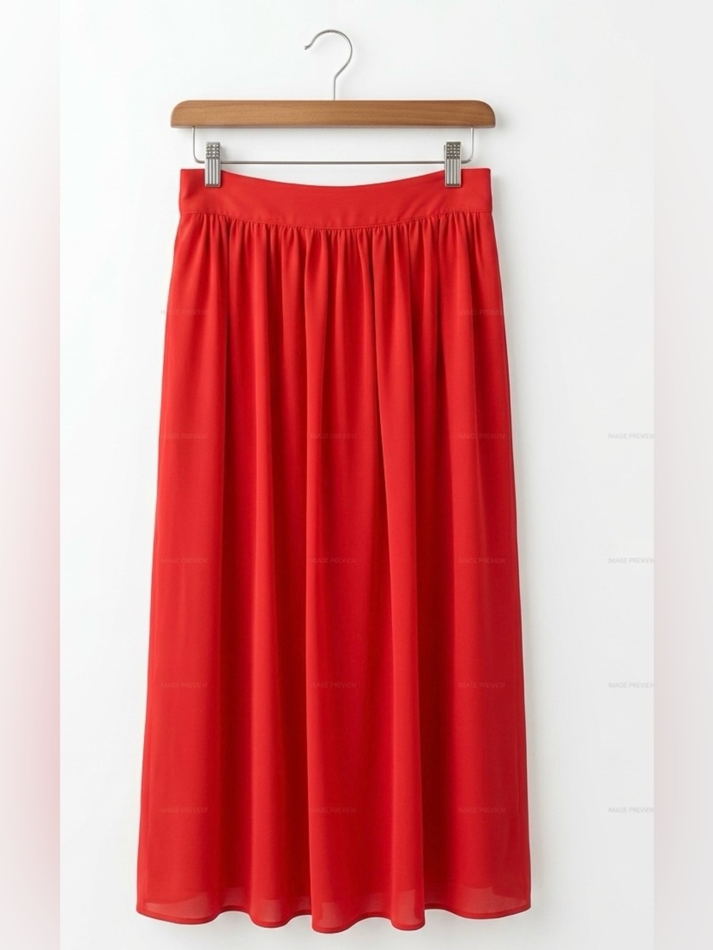 Banana Republic Red Maxi Skirt - size 8P - size zipper - flowy - bogo - travel